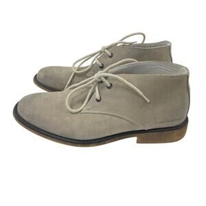 Calvin Klein Jeans Quent Suede Lace Up Loafers Beige Mens 10.5 AS IS